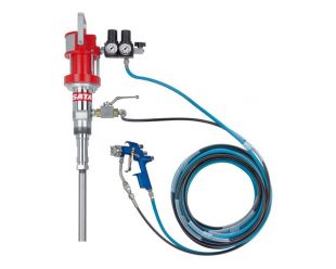 SATA spray mix systeem voor anti-roestbehandeling van de voertuigonderzijde 22:1, Slangenset 10 m, SATAjet K3 spray mix pistool met spuittip 3350, voor vat 60/200 l